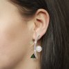 Zlaté náušnice s přírodními kameny, perlami a diamanty